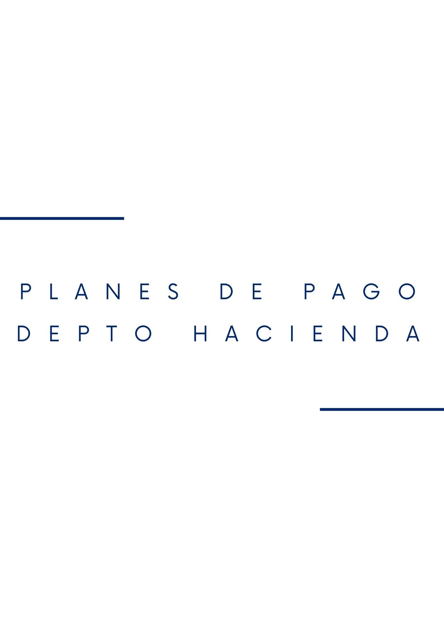 Planes de Pago Depto Hacienda- Online